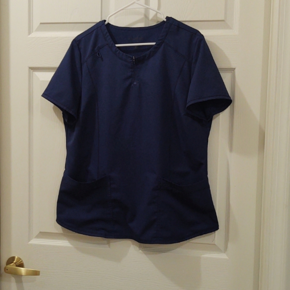 Women Scrubology Navy Blue Scrub Top | Sz L